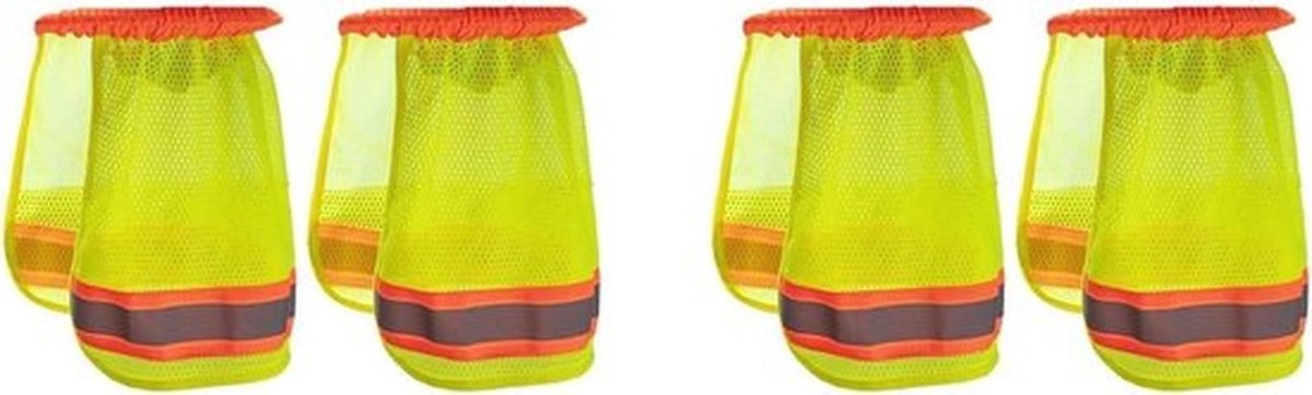 4 Helmschaalafdekkingen van Netweefsel met Reflecterende Strepen, Nekbescherming en Zonneklep voor Veiligheid en Comfort tijdens Fietsen