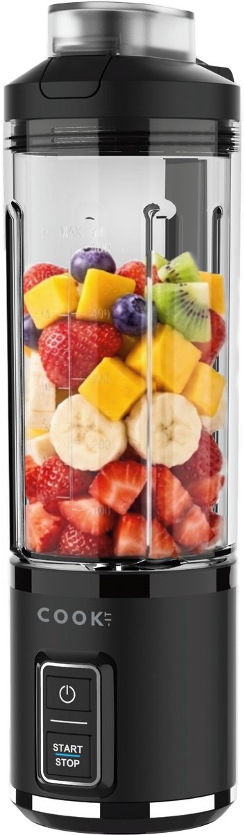 COOK-IT Draadloze Blender 500 ml – Smoothie Blender – 120W – 6 RVS Mesjes – Geschikt voor IJsblokjes – Portable To Go Blender