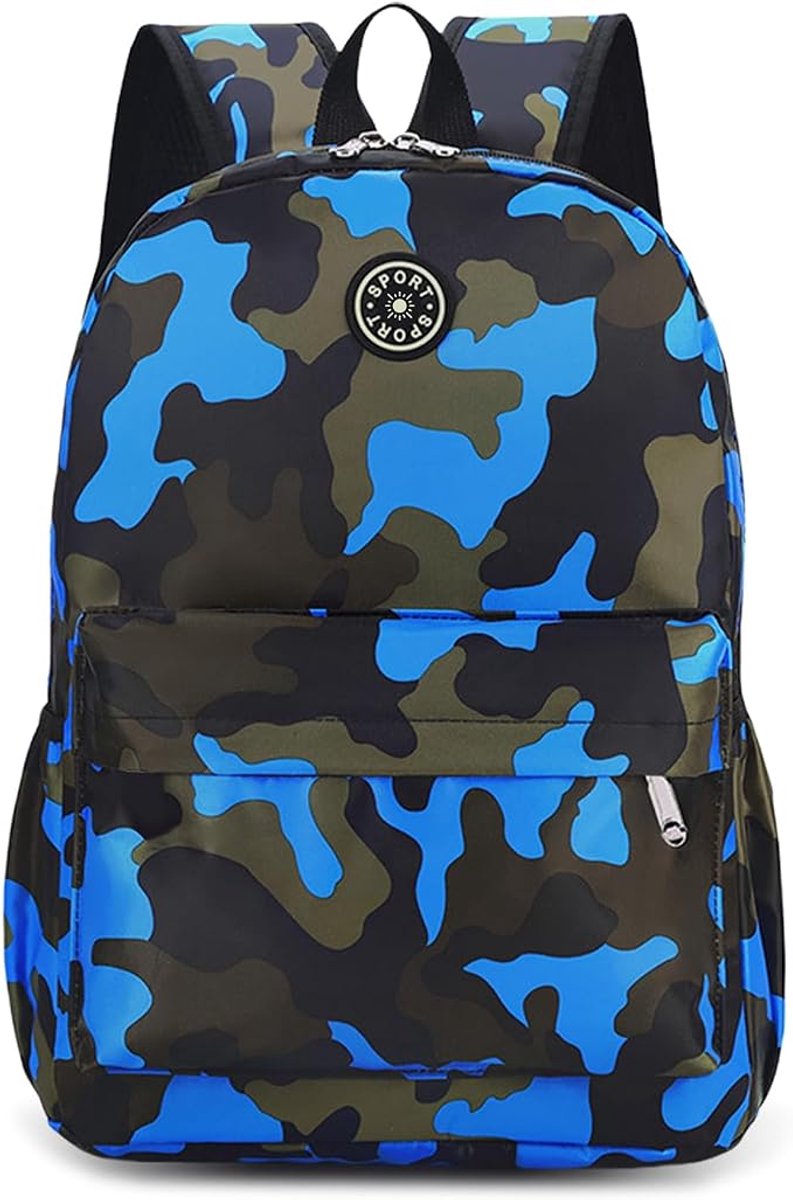 Rugzak - Kinderrugzak Camouflage – Schoolrugzak voor Jongens en Meisjes – Waterafstotende Schooltas Basisschool – Rugzak met Meerdere Vakken – 27 x 14 x 38 cm