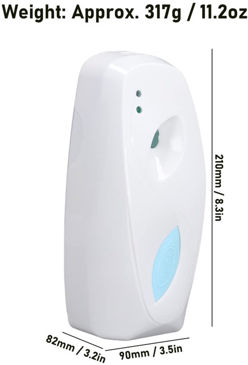 Luchtverfrisserdispenser Automatisch - Wandgemonteerd - ABS/PP Materiaal - 3 Instelbare Modi - Voor Badkamer/Toilet/Keuken - Hoogwaardige Kwaliteit - Geursproeier