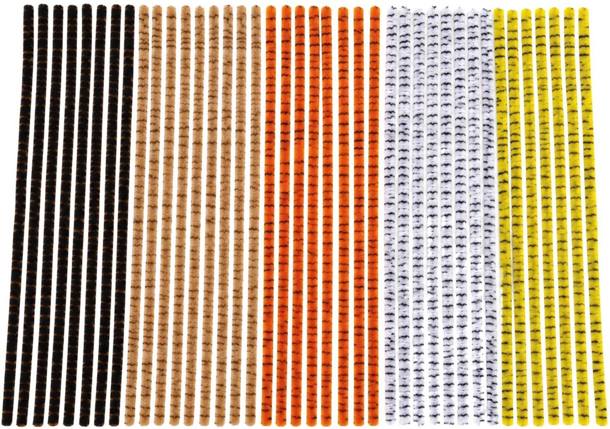 Rayher hobby chenilledraad - dieren prints - 30 cm - 50x stuks - knutsel materialen - pijpenragers