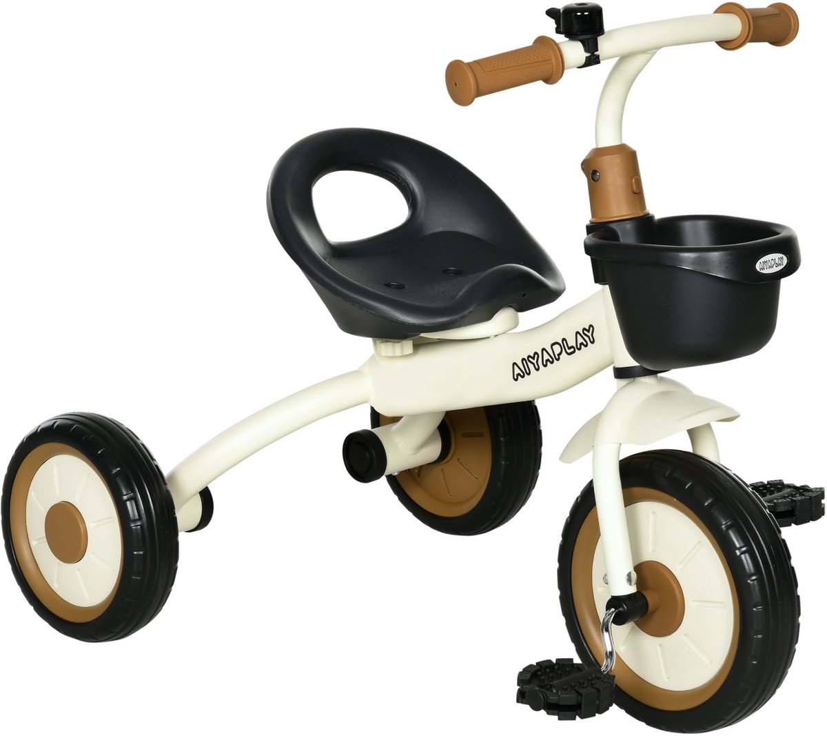 AIYAPLAY Kinderdriewieler - Metaal - 70,5x53x58cm - Wit