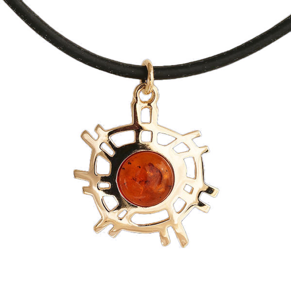 AuBor ®. Hanger. Goud. De zon met Amber.