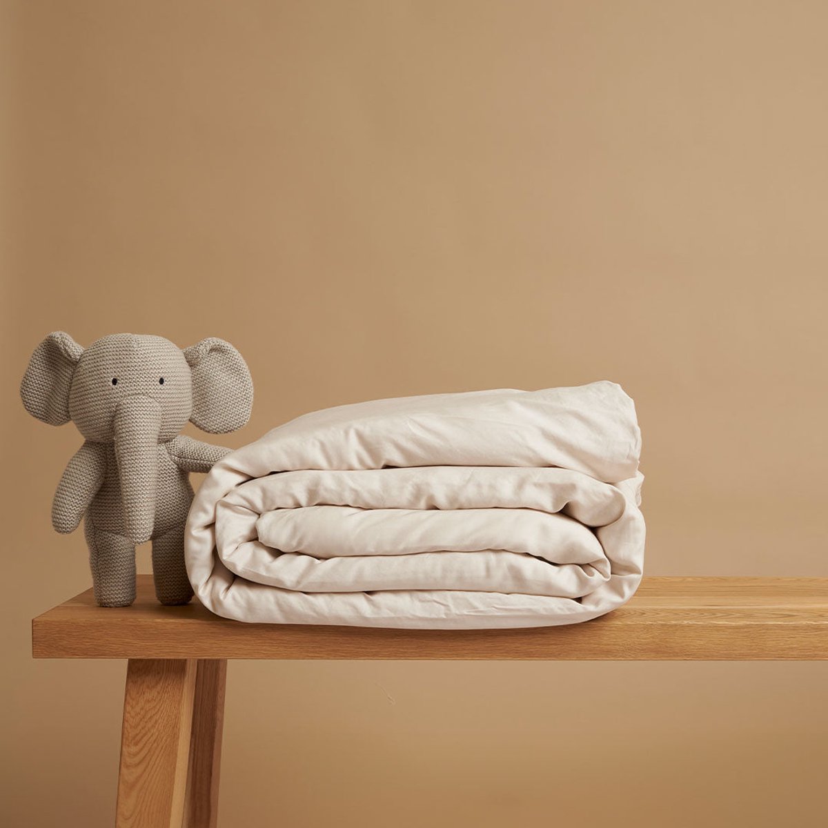 Coco & Cici - Kids - TENCEL Twill Dekbedovertrek Beige - 140x200 + 1 kussensloop 60x70