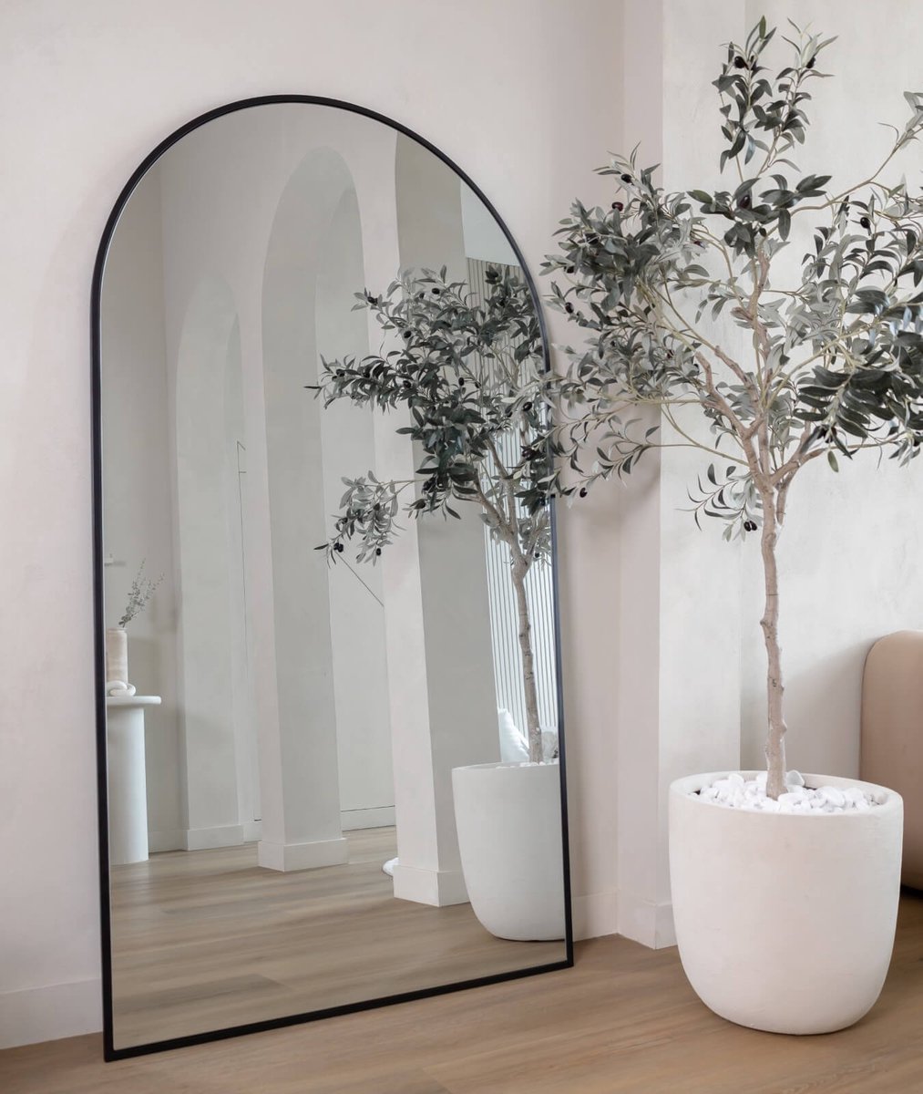 Marblome spiegel ovaal met omlijsting zwart 180x100