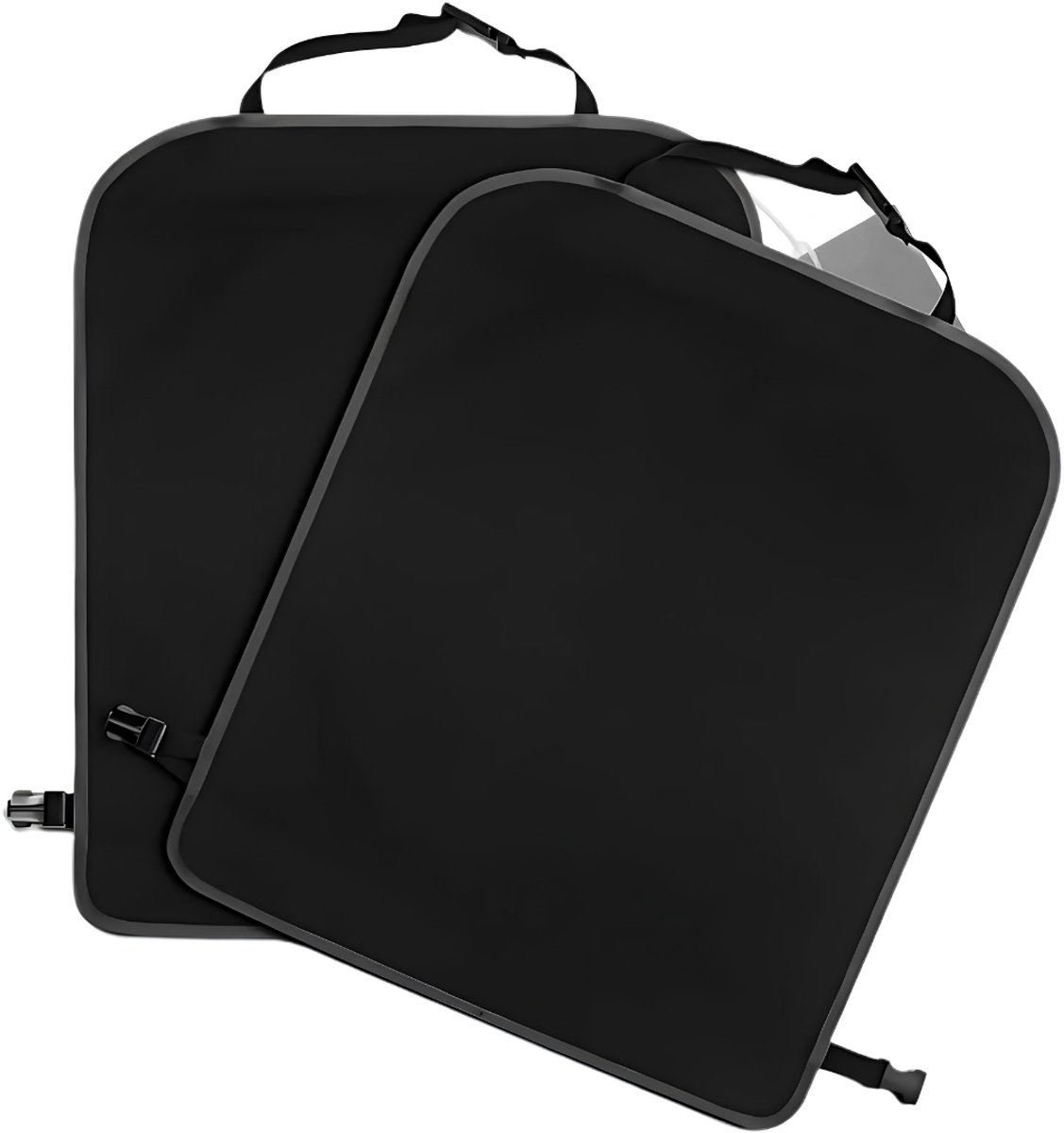 KIRA® Autostoelbeschermer - 2-Pack Autostoel Rugleuningbeschermer - Voorstoelbeschermer - Autostoel Beschermer Antislip - Zwart - 46cm x 1cm x 58cm