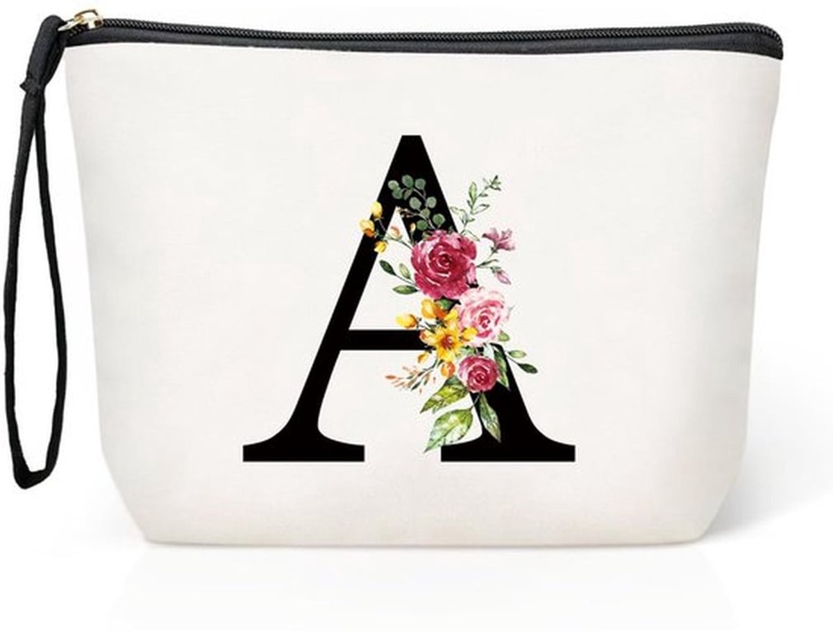 Make-uptas Groot - Make-uptas Dames - Make-uptas met Spiegel - Reiscanvas Cosmetica Tas - Gepersonaliseerde Make-uptas - Hoogwaardig Canvas 25x20x4 cm