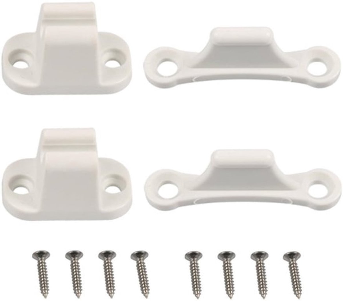 Deurvergrendeling - Deurhouder - Beschermt muren - Wit - Deurstopper - Duurzaam nylon - Geschikt voor caravans en campers - 2 stuks