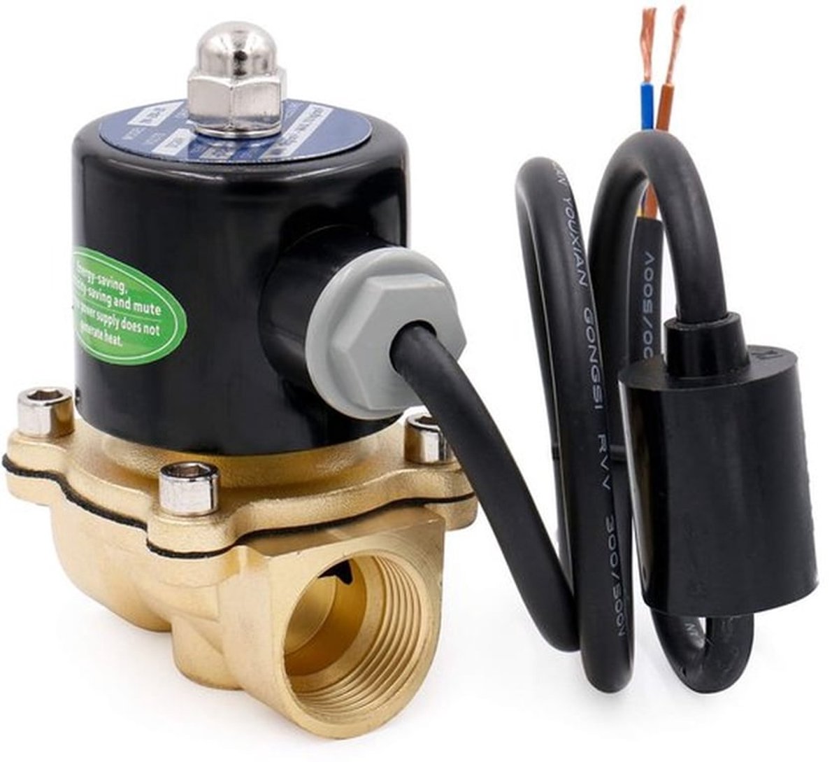 Solenoid Ventiel - 3/4 Inch - Directe Actie - Brass - Normaal Gesloten - Water en Lucht - Geschikt voor Vervangingen - 220V