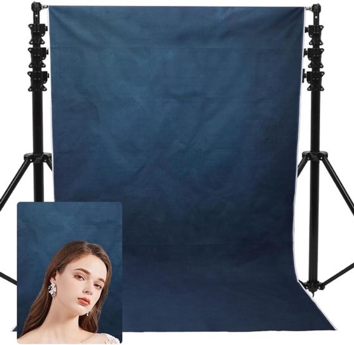 - Professionele Fotografie - Abstracte Foto-achtergrond - Pruisisch Blauw - Vintage - Zachte Stof - Portret Achtergrond - Fotostudio Geschikt voor Volwassenen - 2,2 m x 1,4 m - ID Afstuderen Prop - Muur Textuur