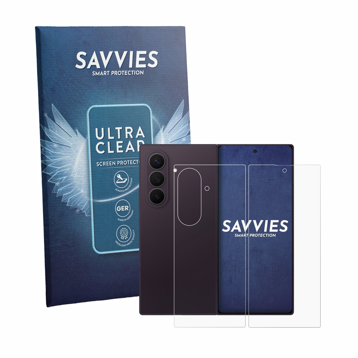 Savvies - Screenprotector voor Samsung Galaxy Z Fold 8 Ultra (Voor+Achter) - Folie Beschermfolie transparant 18 Stuks