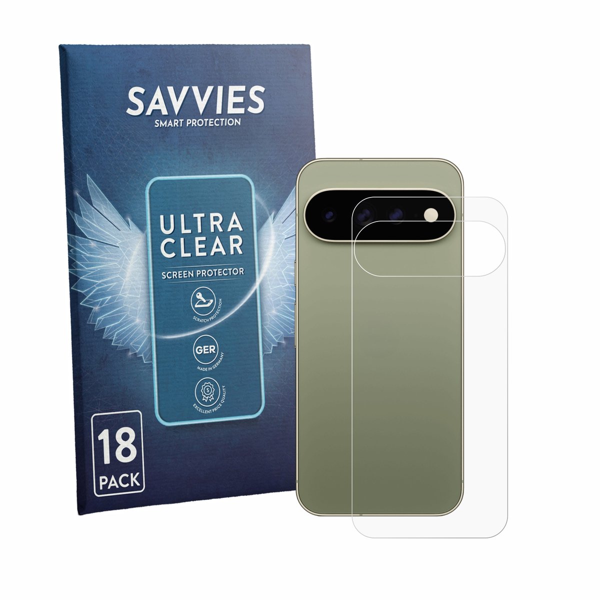 Savvies - Screenprotector voor Google Pixel 11 Pro XL (Achterkant) - Folie Beschermfolie transparant 18 Stuks