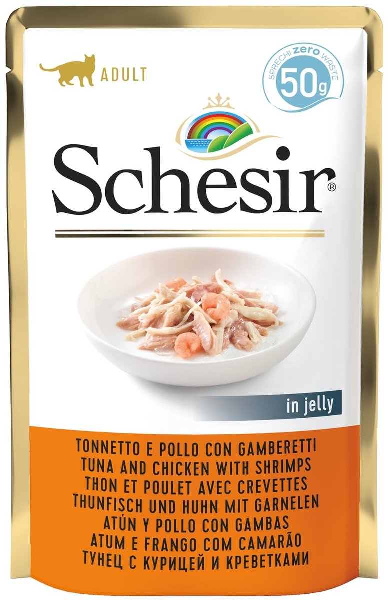 Solidchoice - Natvoer voor Katten met Tonijn en Garnalen 30 Zakjes x 50 g