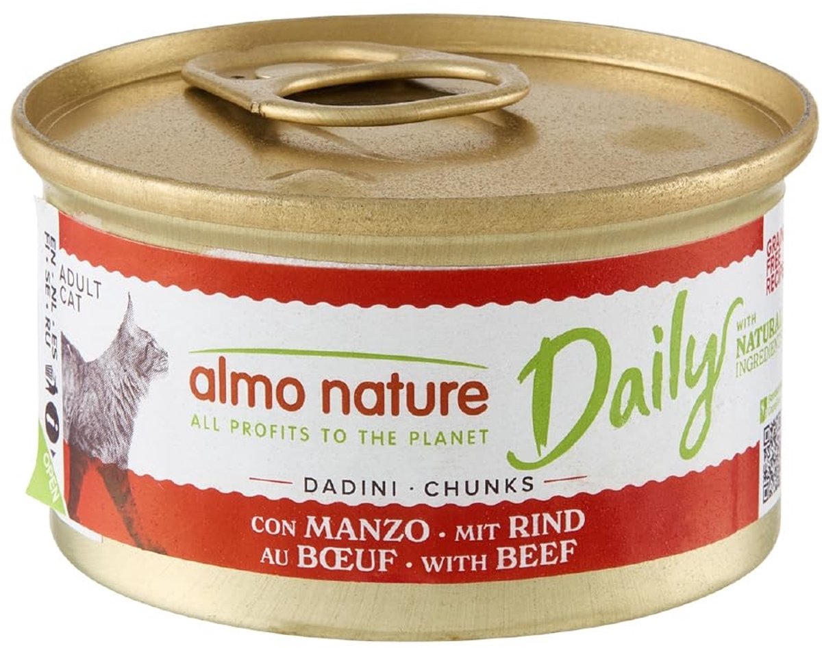Solidchoice - Natvoer voor Volwassen Katten, Rundvlees 85 g, 24 Stuks