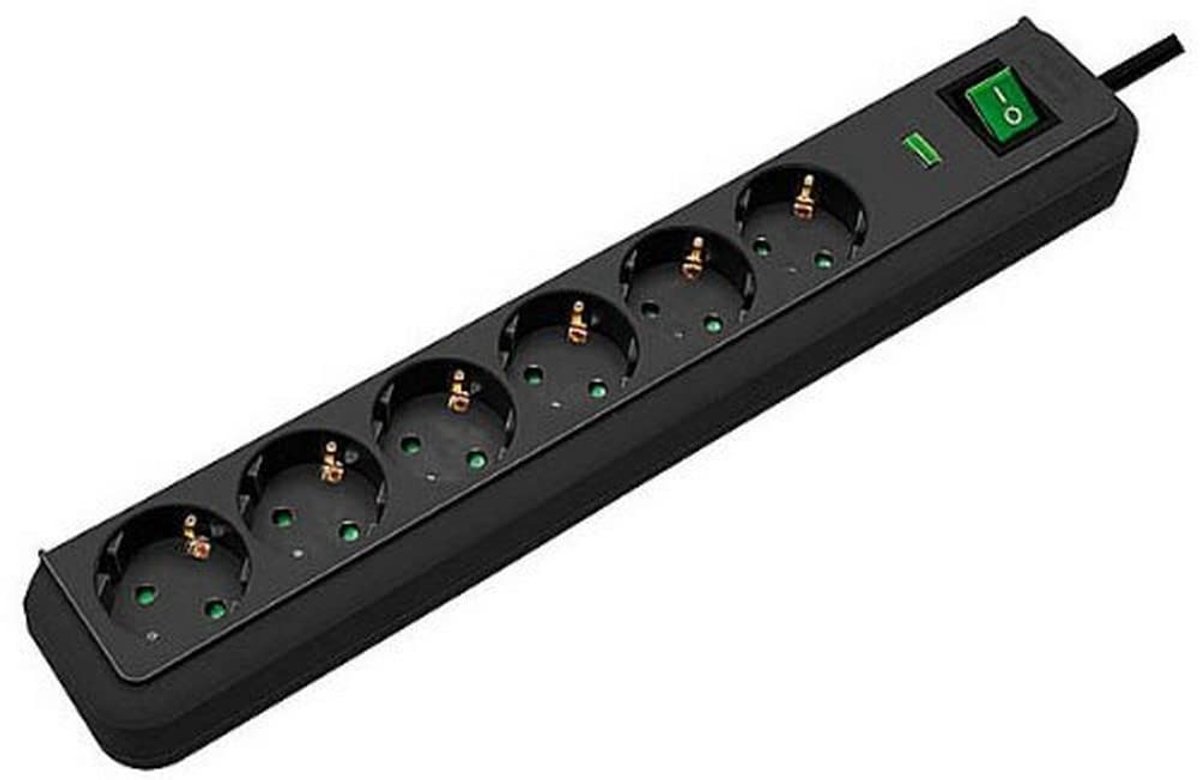 Solidchoice - Eco-Line 6-Way Powerstrip met Overspanningsbeveiliging