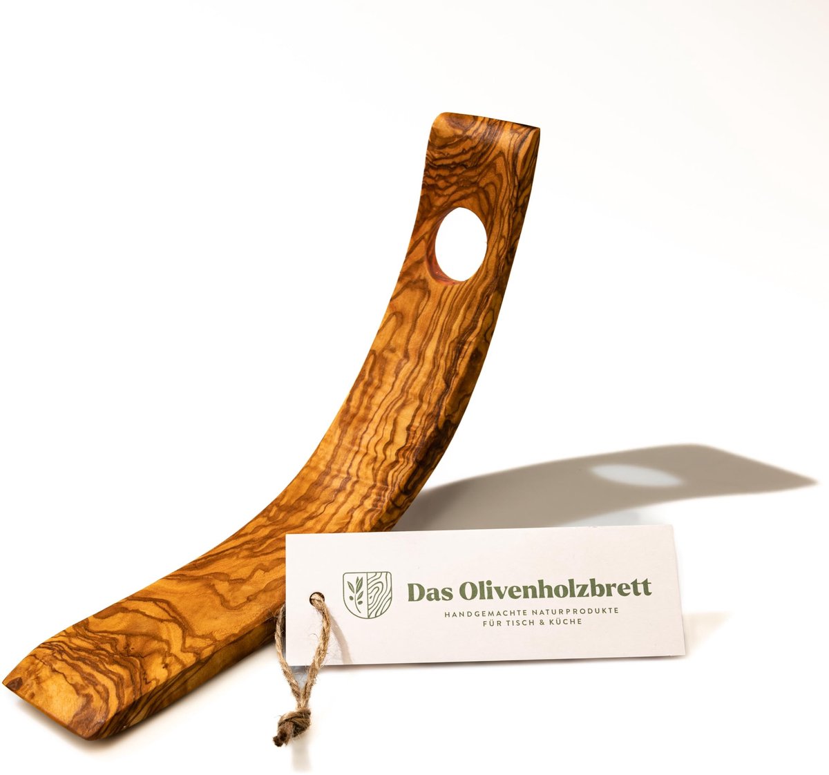Solidchoice - Handgemaakte Olijfhouten Flessenhouder in Sikkelvorm