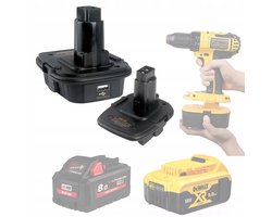 Rosfix Adapter Vervanging DCA1820 - Accu-Adapter 18/20V - Geschikt voor DeWalt DCB201/DCB203 en, Milwaukee