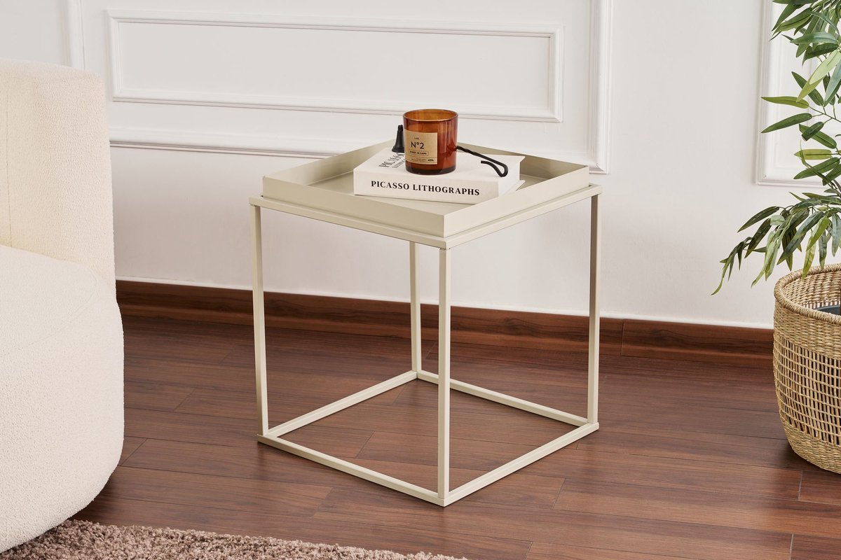 Asir - Salontafel - Taupe - 45 x 45 x 52 cm