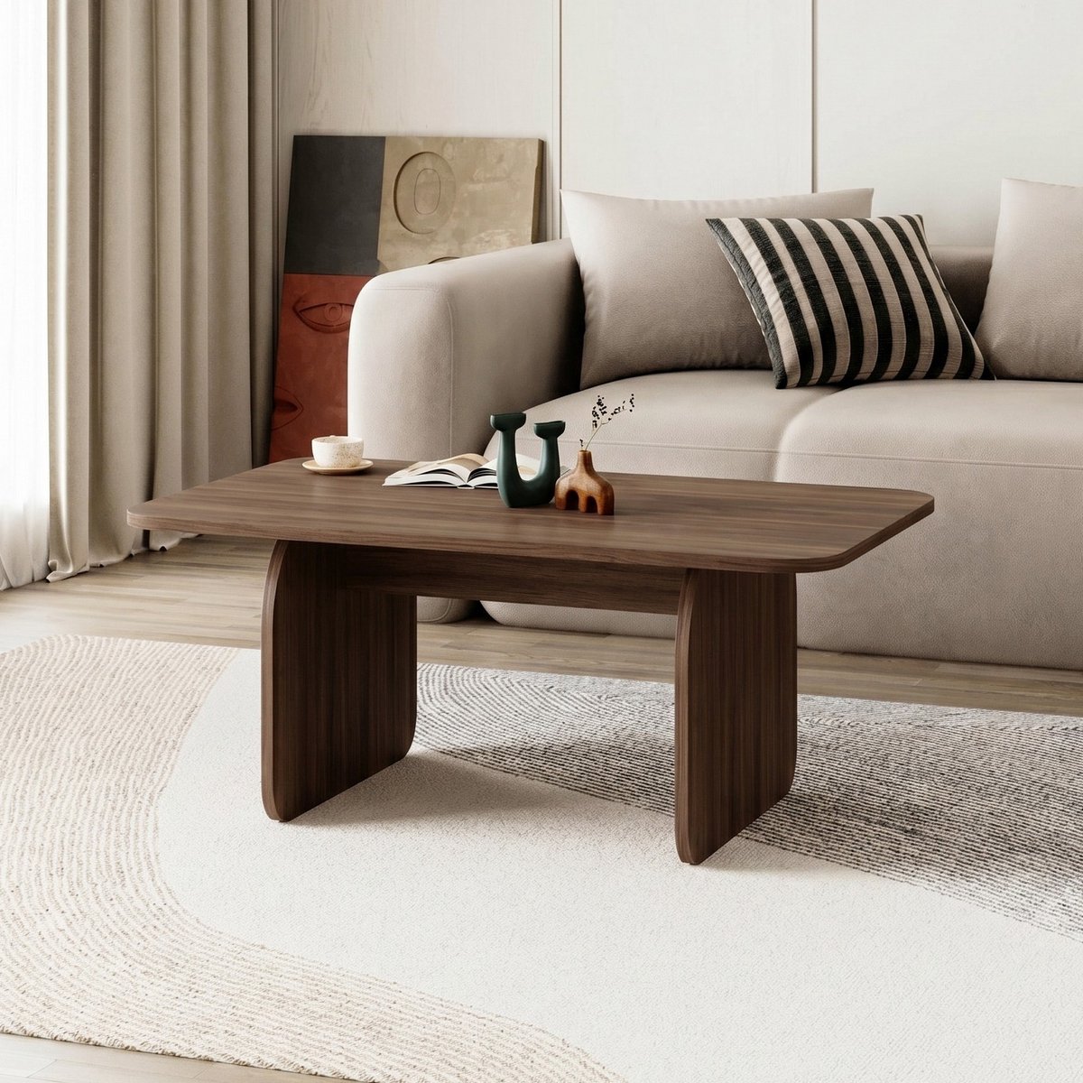 Asir - Salontafel - Milano Walnoot - 100 x 60 x 42 cm