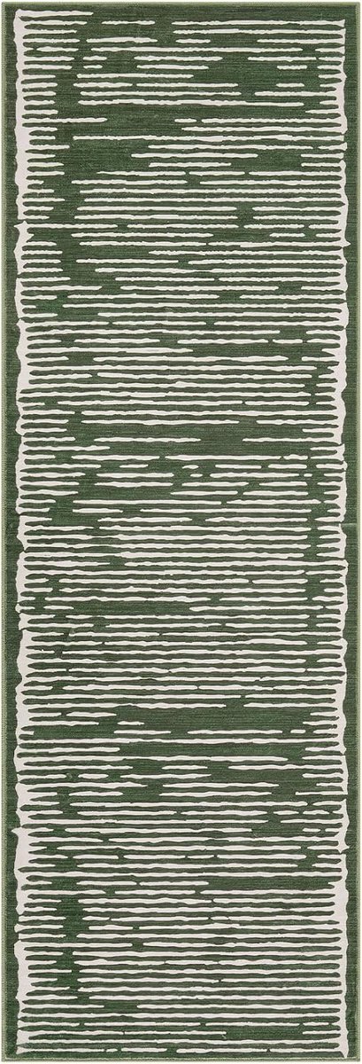 Vloerkleed wasbaar antislip 80x150 cm groen modern voor gang en keuken