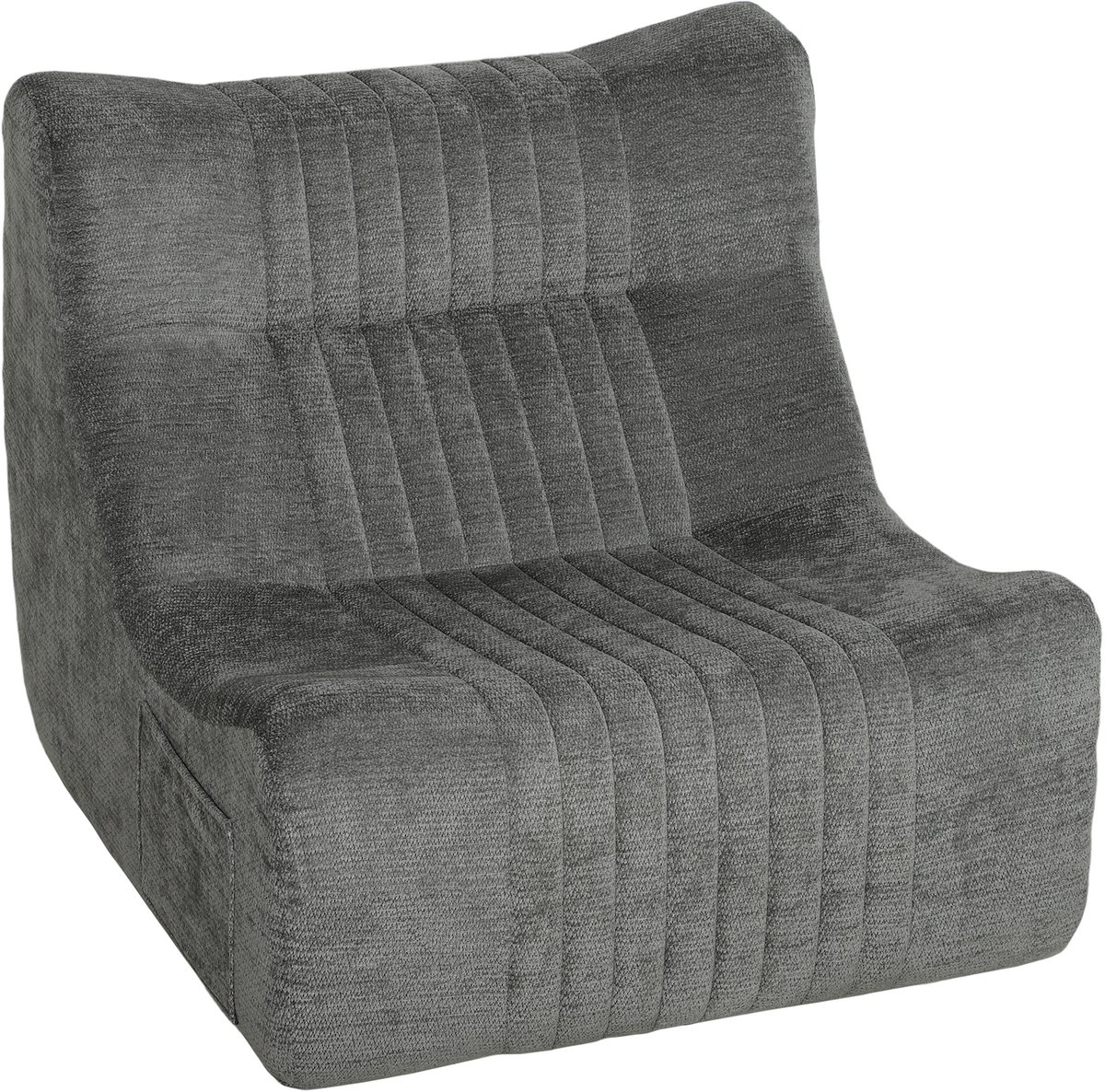 HOMCOM-Vloerstoel-Rups, Mosgroen-90 x 80 x 76 cm-Kastanjegrijs