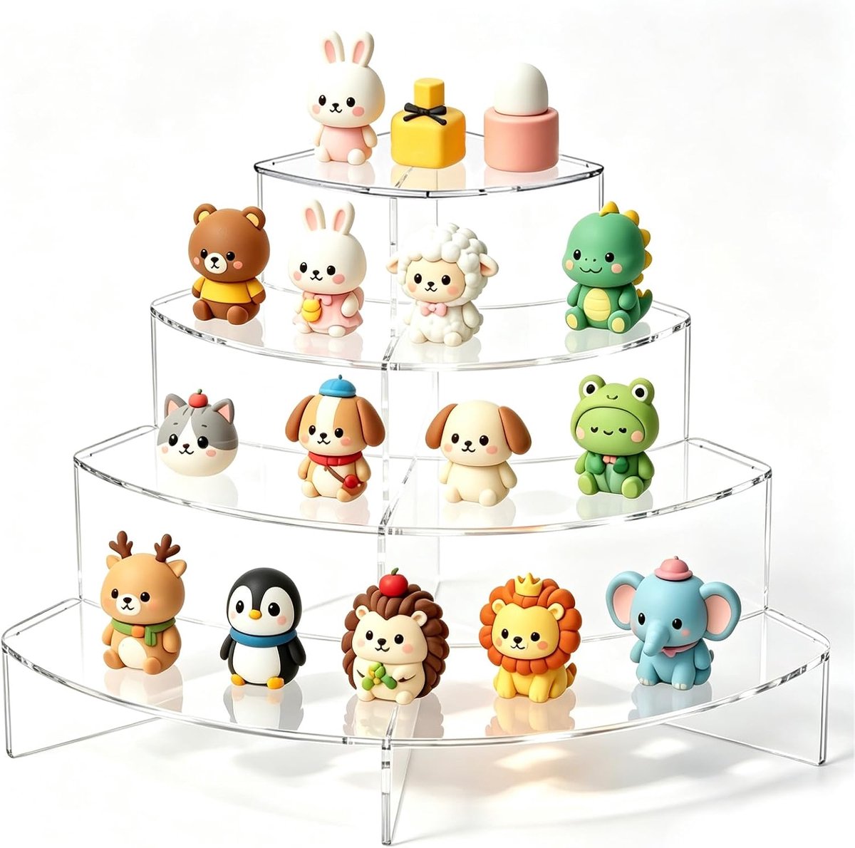 Acryl Riser Displaystandaard - 4 Traps - transparante organizer - Riser parfumstandaard - Skincare - Sieradenstandaard - Cosmetica standaard - Voor geuren, cupcakes, beeldjes, desserts, cosmetica, lotions en crèmes