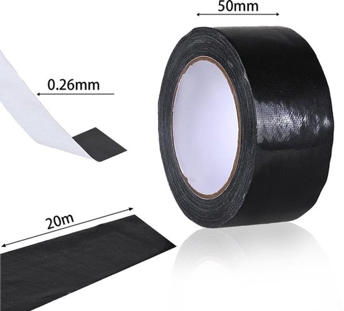 Textieltape 3 Rollen - 50 mm x 20 m - Duurzaam Plakband - Reparatieband - Afdichting - Lichtgewicht en Robuust