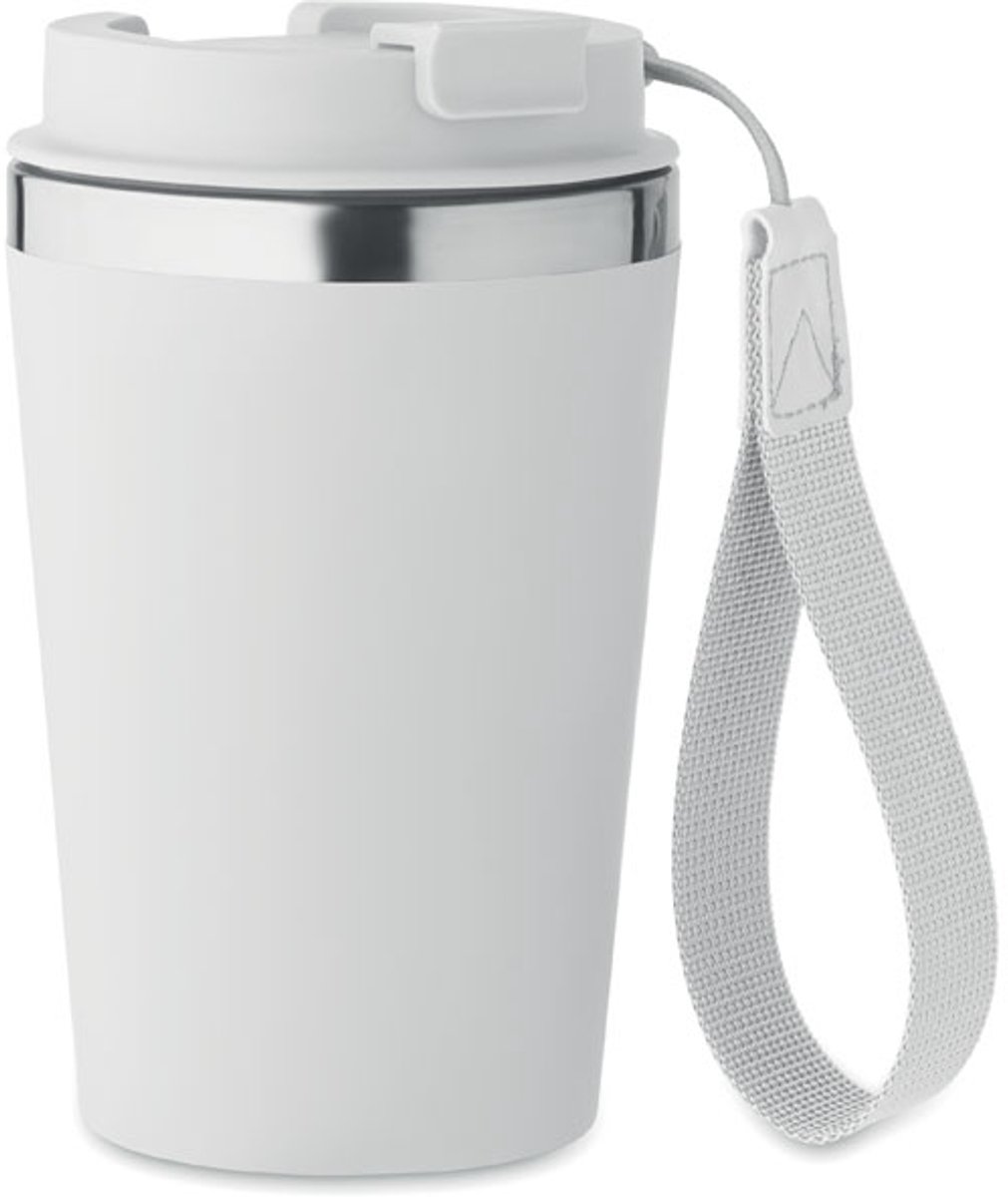 Koffie to Go Beker 350ML van gerecycled roestvrij staal Wit