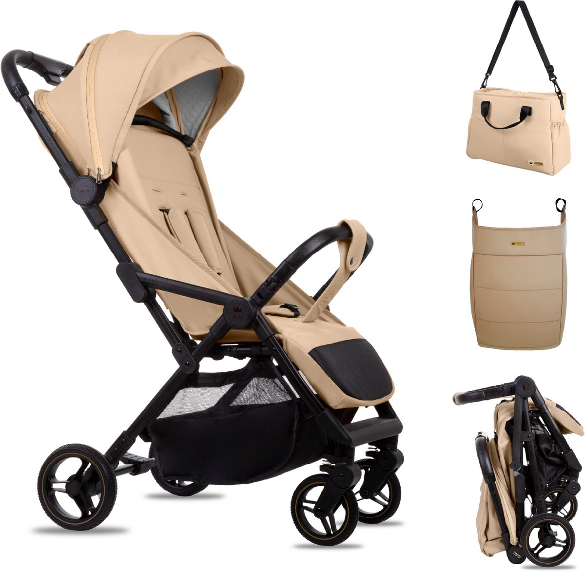 Babylux Buggy Kinderwagen GIAU Reisbuggy met Ligfunctie, Kleur: Coffe