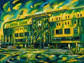 Bingoal Stadion ADO Den Haag Fauvist Color Painting Stadiums - Print op Canvas 80x60 cm - Atelier Iconique