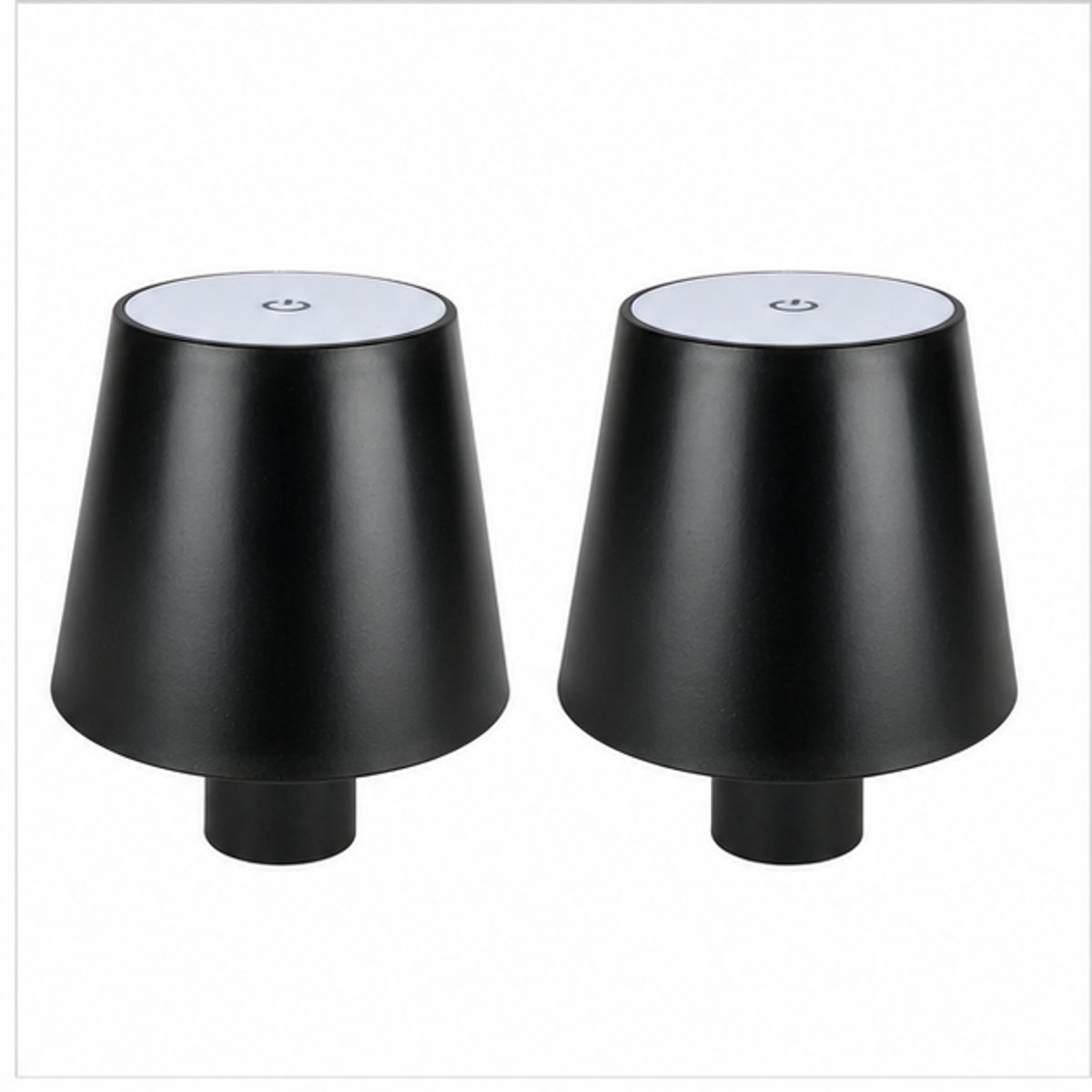Flessenlamp zwart - draadloze tafellamp met touch dimmer - set van 2