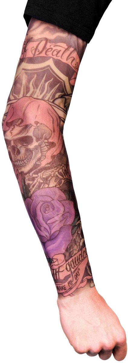 Death Tattoo Mouw - Carnaval Halloween Feest