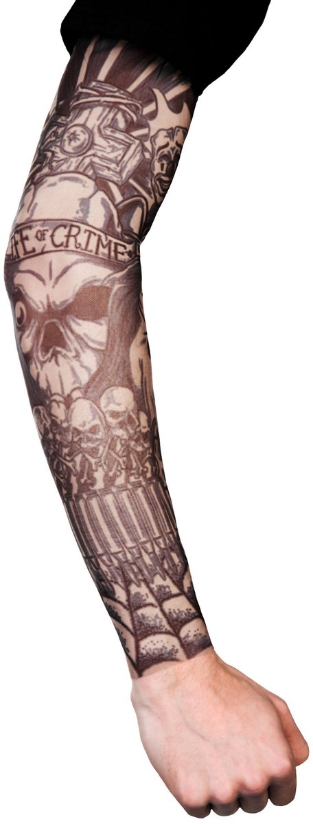 Thug Tattoo Mouw - Carnaval Halloween Feest