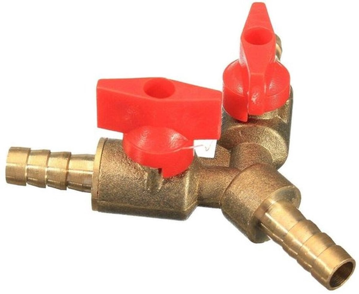 Slangaansluiting Y-vorm - 3-Weg Afsluiter - Messing/Zinklegering - 8mm/10mm - Duurzaam - Corrosiebestendig