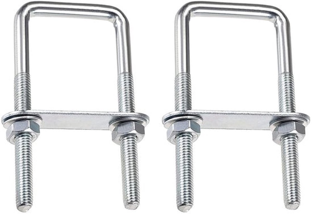 U-bouten M8 50x100 mm - Roestvrij Staal - Beugelschroef - Met Moerframe/Sluitring - 2 Stuks - Hoge Hardheid - Beugelschroeven