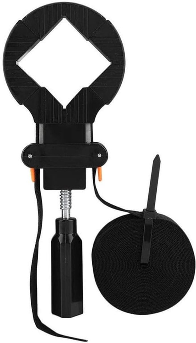 Bandklem 6 m - Verstelbare Klem - Snelle Ontgrendeling - 4 Klemmen - Voor Houtbewerking - Zwart Nylon