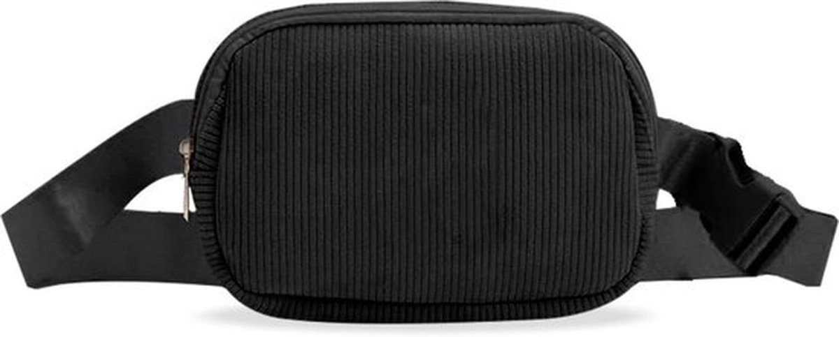 Thijox - Corduroy Heuptas voor Vrouwen, Bumbag Riemtas, Slingbag Damesschoudertas, Crossbody Tassen met Verstelbare Schouderbanden, Modern Zwart Desig