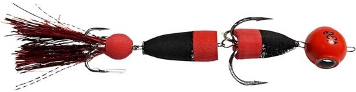 Mandala Foamshad - Kunstaas Zacht plastic - Roofvis vissen - Dressuurdoorbrekend actie - 13 gram - Rood/Zwart
