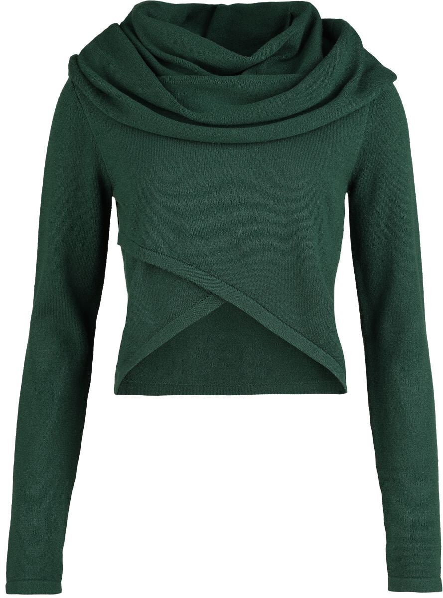 Black Premium by EMP groene gebreide trui met sjaalkraag - Dames - L