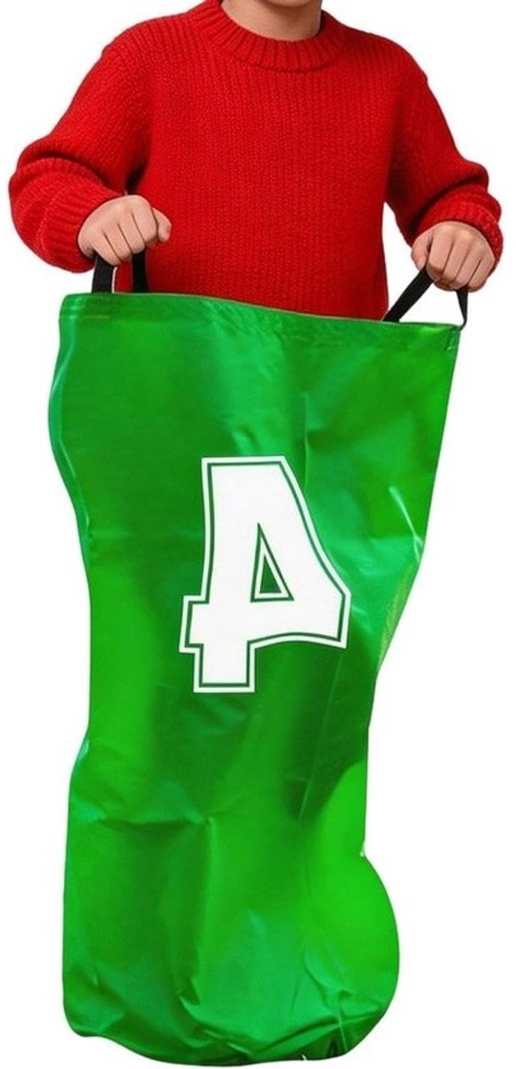 Zwenkzakken Kinderen - Springzakken Cijfers - Outdoor Spel - Valpreventie Onderkant - 26 x 17.5 cm - Groen