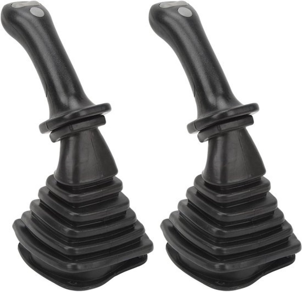 Graafmachine Joystick Handgrepen - Bedieningsgrepen Set - Machine Besturing - 3-Knops Bediening - 2 Stuks - Zwart