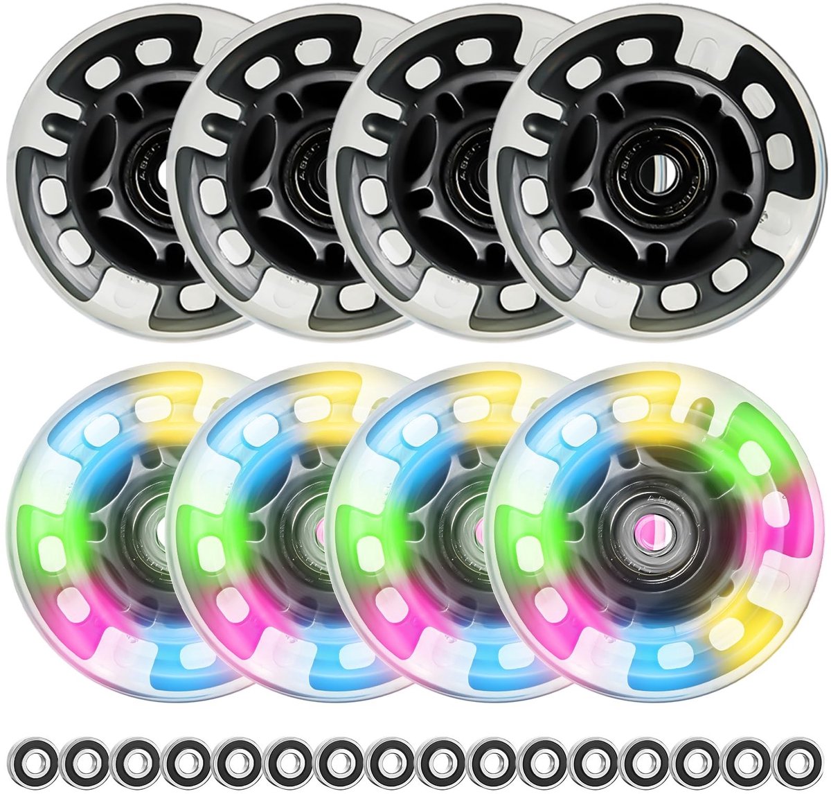 Inline Skate Wielen - 80mm met 8 Lager - Verlichte Wielen