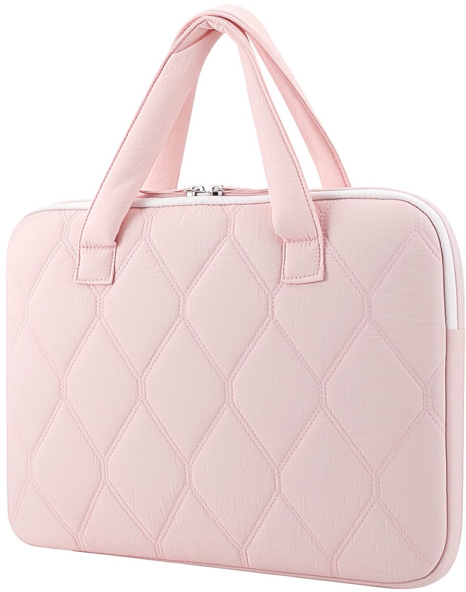 Laptop Tas voor MacBook 13-14 inch - Gevoerde Dikke Patroon - Roze