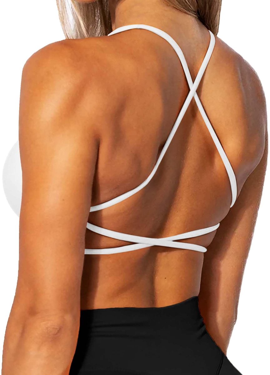 Sport BH - Backless en Push Up - Wit