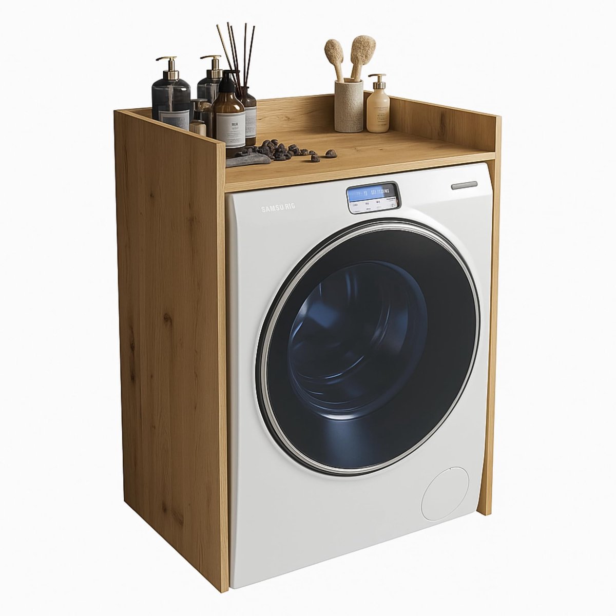 Wasmachinekast - Robuuste constructie - Wotan Eiken