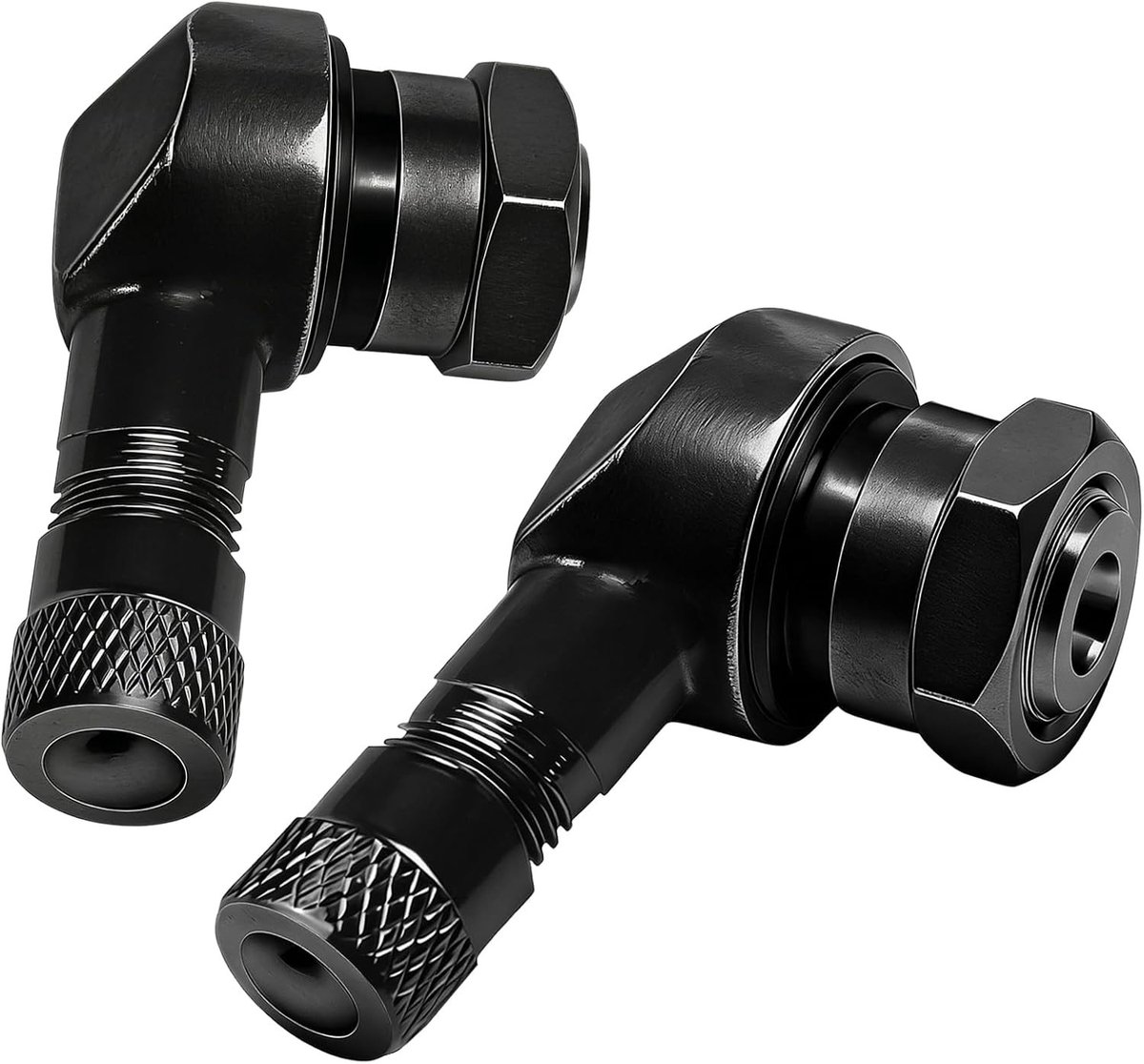 90 graden schuine motorventielstelen, lekvrije tubeless fietsventieladapter met rubberen afdichting, geanodiseerd CNC aluminium bandventiel voor 10,3 mm velgat, universeel toepasbaar voor auto en fiets
