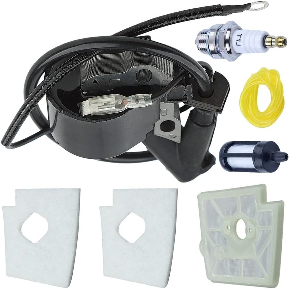 Ontstekingsspoel en Luchtfilter Kit voor Trimmers, Geschikt voor Stihl FS220, FS160, FS280 en FS290, Hoogwaardige Onderdelen voor Tuinonderhoud