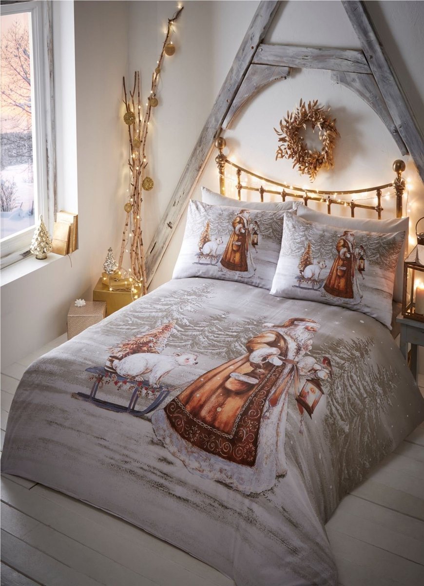 Christmas Duvet Cover Set - Beige - 3-delig