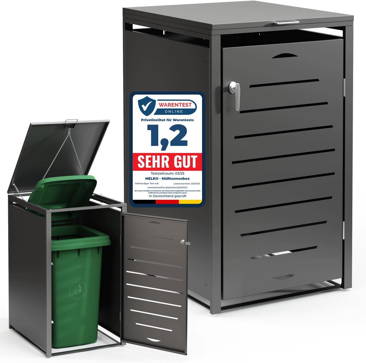 Afvalcontainer Box - Anthraciet - Uitbreidbaar - Capaciteit tot 240 Liter
