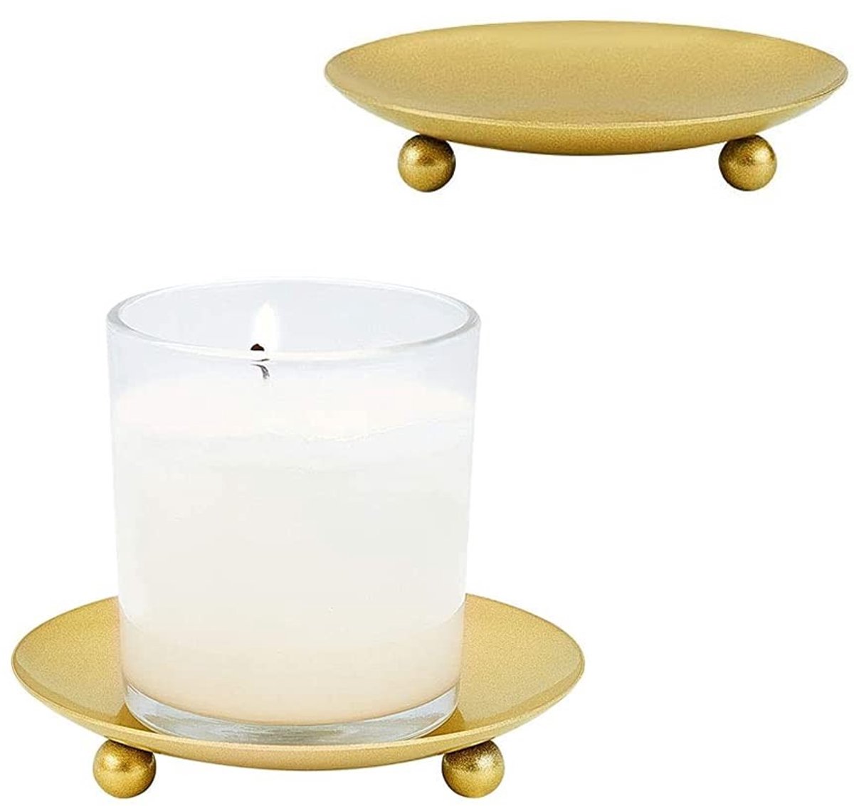 Gouden IJzeren Kandelaar - 2 Stuks Geometrisch Design